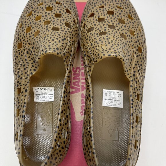 Vans Slip-On TRK Animal Cheetah Print AOP 'Brown Black' Men's Size 9 US NEW - Picture 6 of 10